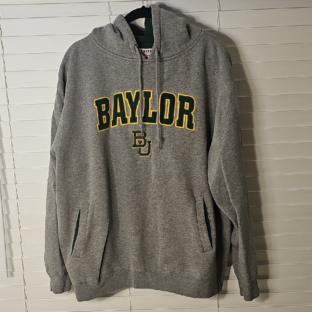 Mens Baylor University Hoodie Heather Gray Size 2XL